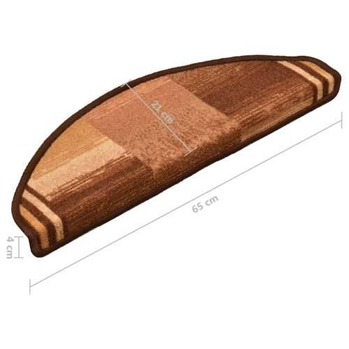 Otirači za stepenice samoljepljivi 10 kom 65x21x4 cm smeđi - Smeđa 10 Polukružno Cijena