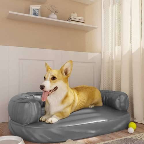Ergonomski pjenasti krevet za pse sivi 75 x 53 cm umjetna koža Cijena