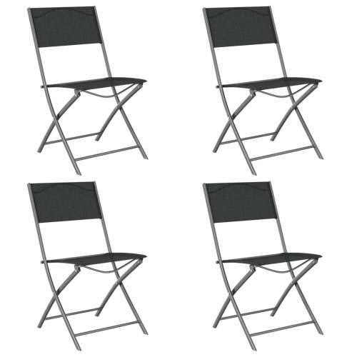 Sklopive vrtne stolice 4 kom crne od čelika i tekstilena Cijena