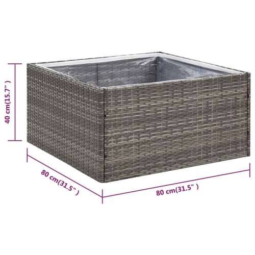 Vrtna sadilica siva 80 x 80 x 40 cm od poliratana - Siva 80 x 80 x 40 cm 1 Cijena