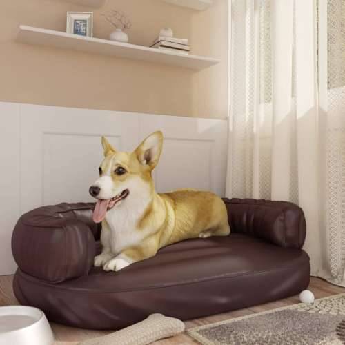Ergonomski pjenasti krevet za pse smeđi 88 x 65 cm umjetna koža Cijena