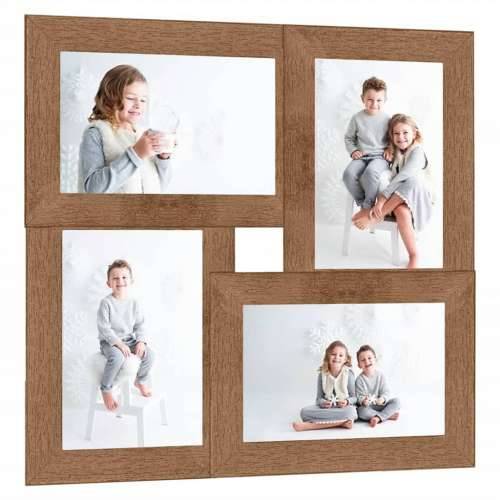 Okvir za 4 fotografije (13 x 18 cm) svjetlosmeđi MDF - Svjetlosmeđa 4 x (13 x 18 cm) 1 Cijena