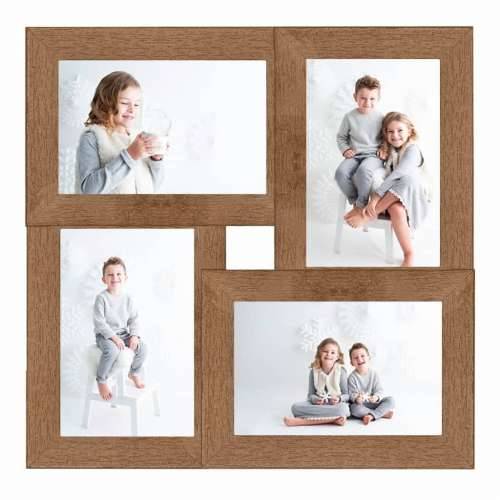Okvir za 4 fotografije (13 x 18 cm) svjetlosmeđi MDF - Svjetlosmeđa 4 x (13 x 18 cm) 1 Cijena