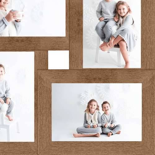 Okvir za 4 fotografije (13 x 18 cm) svjetlosmeđi MDF - Svjetlosmeđa 4 x (13 x 18 cm) 1 Cijena