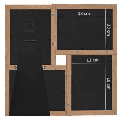 Okvir za 4 fotografije (13 x 18 cm) svjetlosmeđi MDF - Svjetlosmeđa 4 x (13 x 18 cm) 1 Cijena