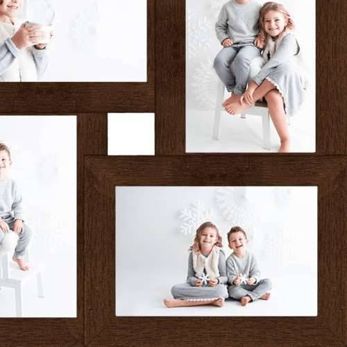 Okvir za 4 fotografije (10 x 15 cm) tamnosmeđi MDF - Tamno smeđa 4 x (10 x 15 cm) 1 Cijena
