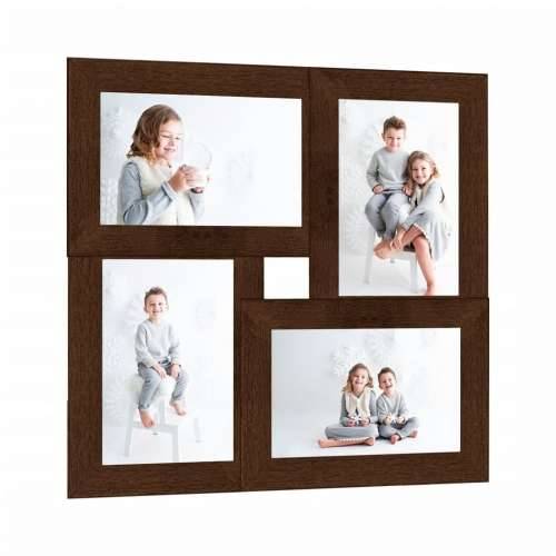 Okvir za 4 fotografije (13 x 18 cm) tamnosmeđi MDF - Tamno smeđa 4 x (13 x 18 cm) 1 Cijena
