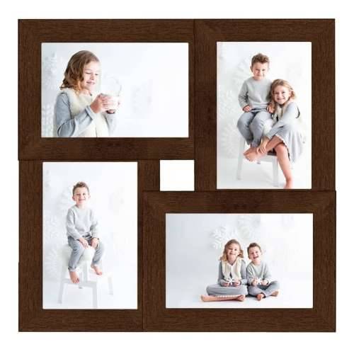 Okvir za 4 fotografije (13 x 18 cm) tamnosmeđi MDF - Tamno smeđa 4 x (13 x 18 cm) 1 Cijena