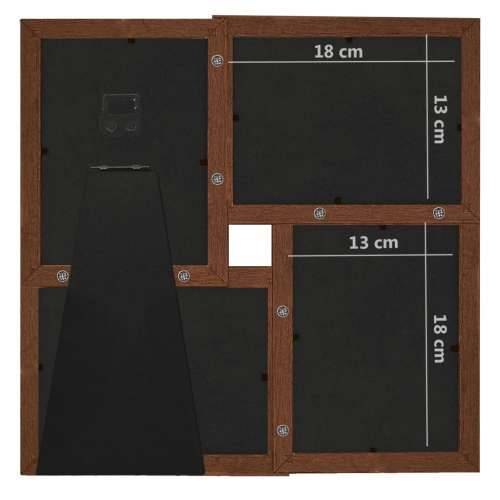 Okvir za 4 fotografije (13 x 18 cm) tamnosmeđi MDF Cijena