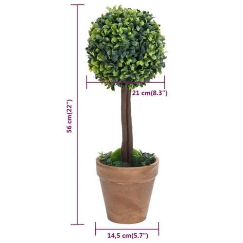 Umjetni šimširi s posudama 2 kom u obliku kugle zeleni 56 cm - 14.5 x 56 cm 2 Cijena