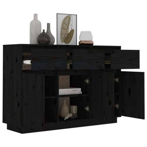 Komoda crni 110 x 34 x 75 cm od masivne borovine Cijena