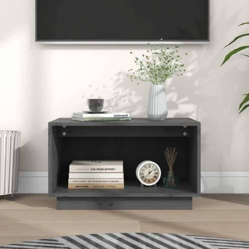 TV ormarić sivi 60 x 35 x 35 cm od masivne borovine - Siva 1 Cijena