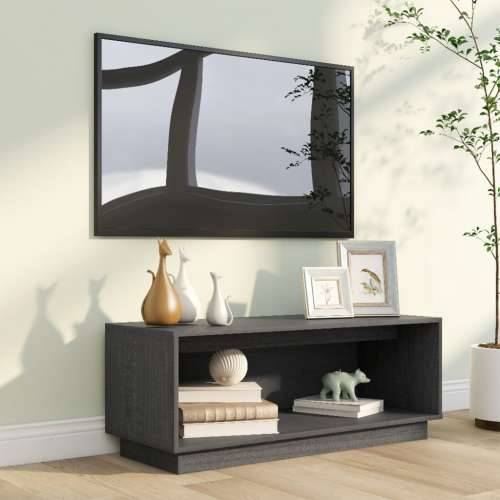 TV ormarić sivi 90 x 35 x 35 cm od masivne borovine Cijena