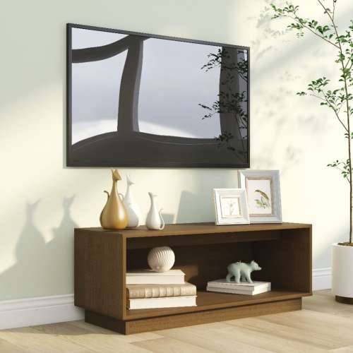 TV ormarić boja meda 90 x 35 x 35 cm od masivne borovine - boja meda 1 Cijena
