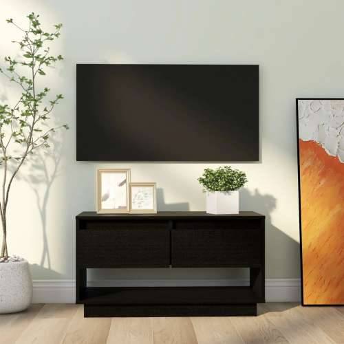 TV ormarić crni 74 x 34 x 40 cm od masivne borovine - Crna 1 Cijena