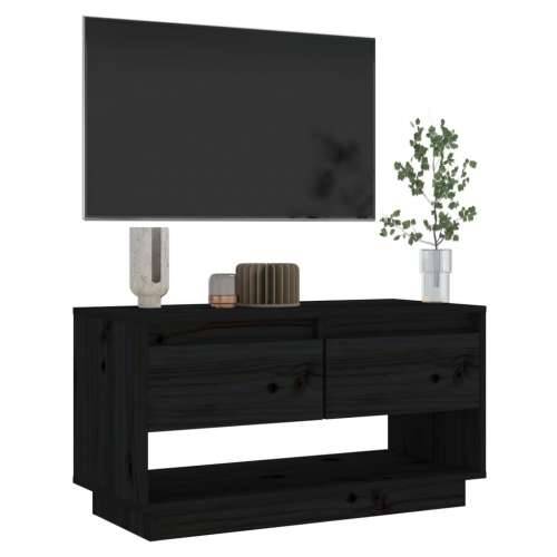 TV ormarić crni 74 x 34 x 40 cm od masivne borovine - Crna 1 Cijena