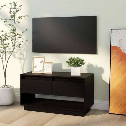 TV ormarić crni 74 x 34 x 40 cm od masivne borovine - Crna 1 Cijena