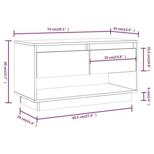 TV ormarić crni 74 x 34 x 40 cm od masivne borovine - Crna 1 Cijena