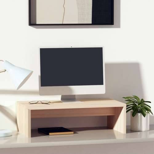 Stalak za monitor 50 x 27 x 15 cm od masivne borovine - Prirodna 1 Cijena