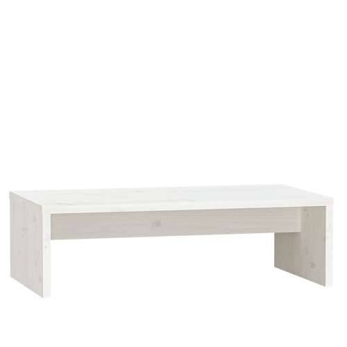 Stalak za monitor bijeli 50 x 27 x 15 cm od masivne borovine - Bijela 1 Cijena
