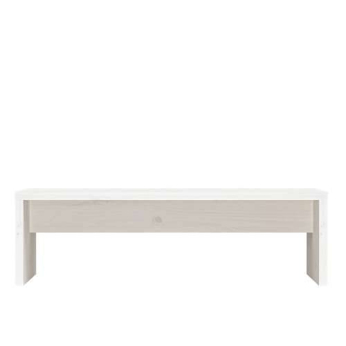 Stalak za monitor bijeli 50 x 27 x 15 cm od masivne borovine - Bijela 1 Cijena