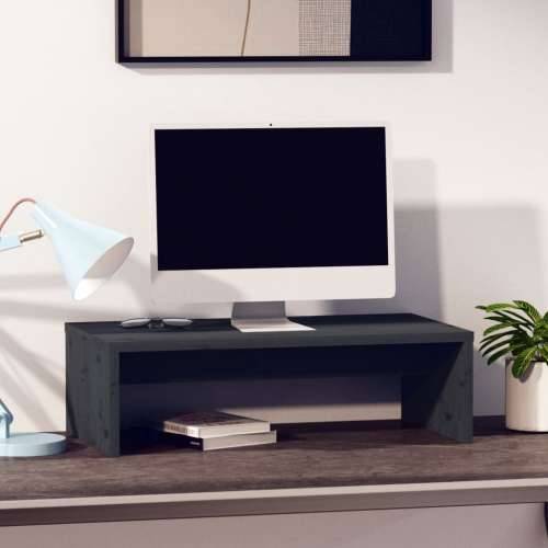Stalak za monitor sivi 50 x 27 x 15 cm od masivne borovine Cijena