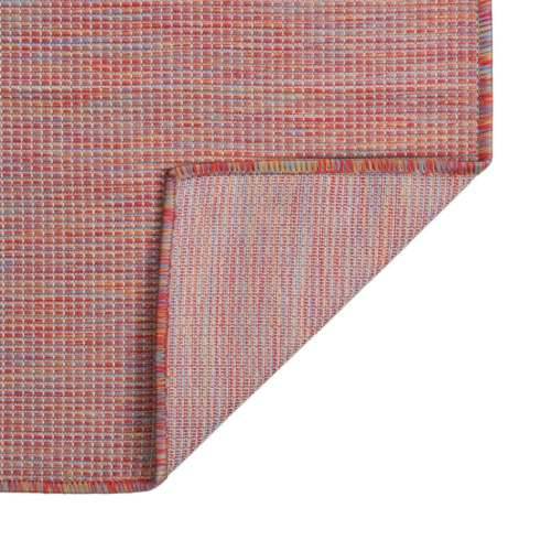 Vanjski tepih ravnog tkanja 200 x 280 cm crveni Cijena