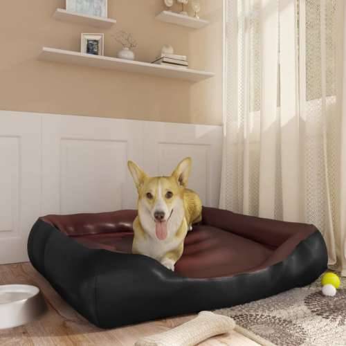Krevet za pse crno-smeđi 80 x 68 x 23 cm od umjetne kože Cijena