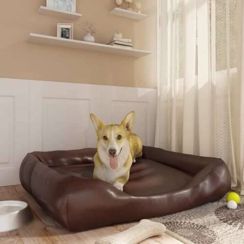 Krevet za pse smeđi 80 x 68 x 23 cm od umjetne kože Cijena