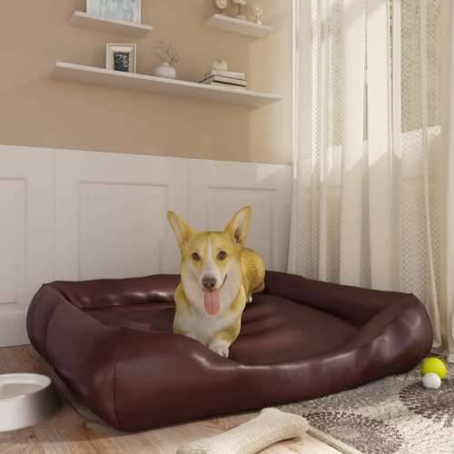 Krevet za pse smeđi 105 x 80 x25 cm od umjetne kože Cijena