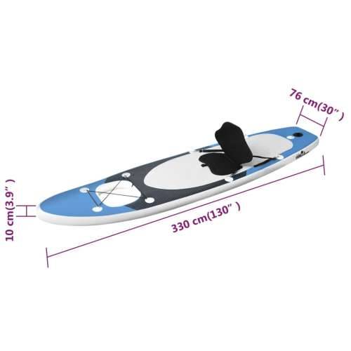 Set daske za veslanje stojeći na napuhavanje plavi 330x76x10 cm Cijena