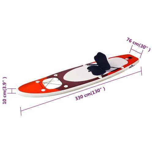 Set daske za veslanje stojeći na napuhavanje crveni 330x76x10cm - Crvena 330 x 76 x 10 cm Cijena