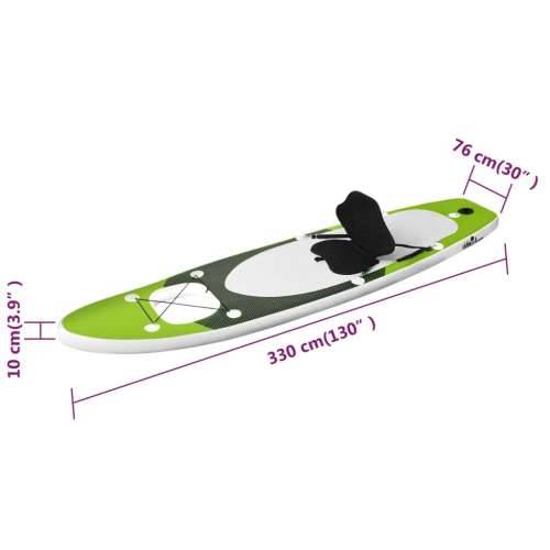 Set daske za veslanje stojeći na napuhavanje zeleni 330x76x10cm Cijena