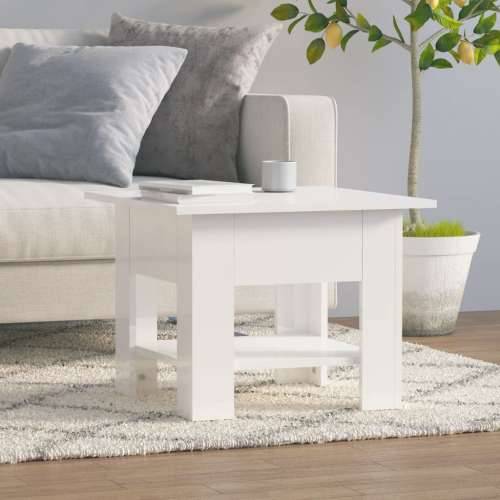 Stolić za kavu sjajni bijeli 55 x 55 x 42 cm konstruirano drvo Cijena