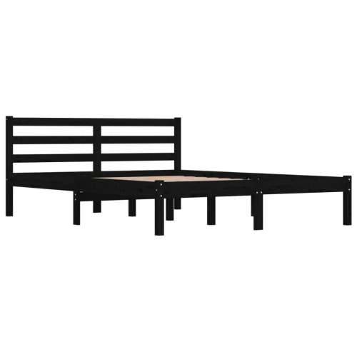 Okvir za krevet od borovine 120 x 190 cm crni 4FT mali bračni Cijena