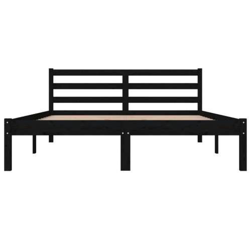 Okvir za krevet od borovine 120 x 190 cm crni 4FT mali bračni Cijena