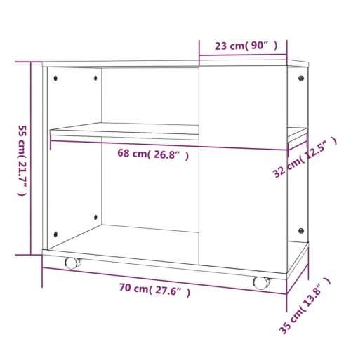 Bočni stolić boja hrasta sonome 70x35x55 cm konstruirano drvo - Sivi hrast sonoma 1 Cijena