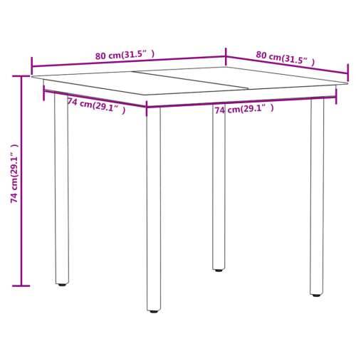 Vrtna garnitura - 5-dijelni vrtni blagovaonski set crni - Crna Dužina stola 80 cm 4 Cijena