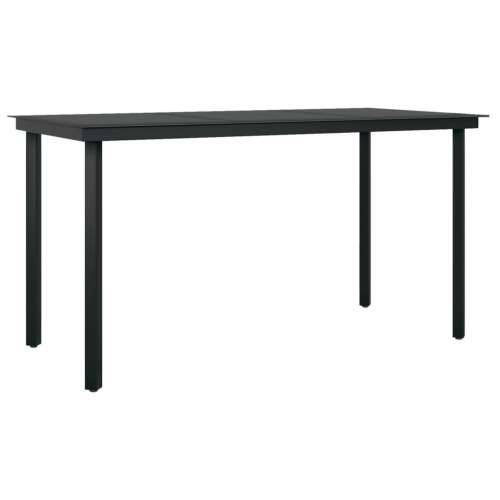 Vrtna garnitura - 5-dijelni vrtni blagovaonski set crni - Crna Dužina stola 140 cm 4 Cijena