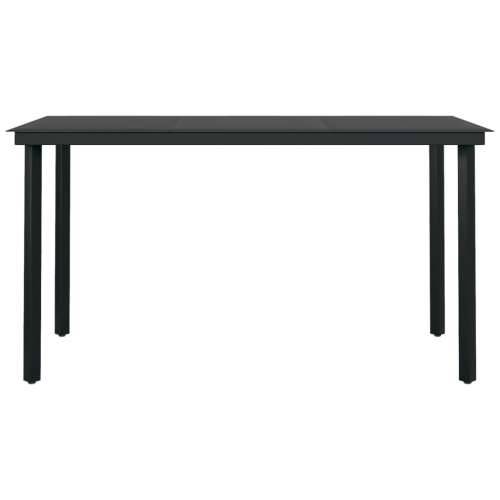 Vrtna garnitura - 5-dijelni vrtni blagovaonski set crni - Crna Dužina stola 140 cm 4 Cijena
