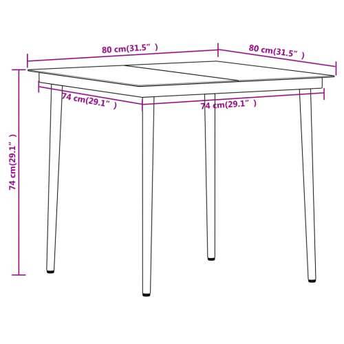 Vrtna garnitura - 5-dijelni vrtni blagovaonski set crni - Crna Dužina stola 80 cm 4 Cijena
