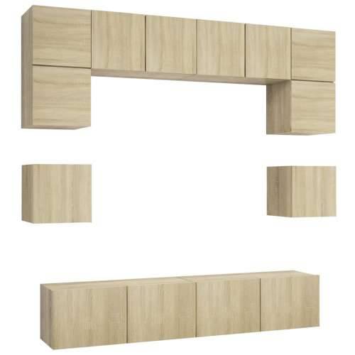 8-dijelni set TV ormarića boja hrasta sonome konstruirano drvo sonoma hrast 1 80 cm Cijena