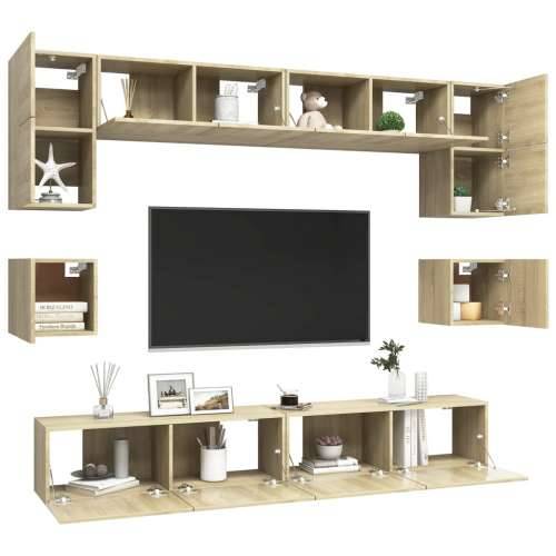 8-dijelni set TV ormarića boja hrasta sonome konstruirano drvo sonoma hrast 1 100 cm Cijena