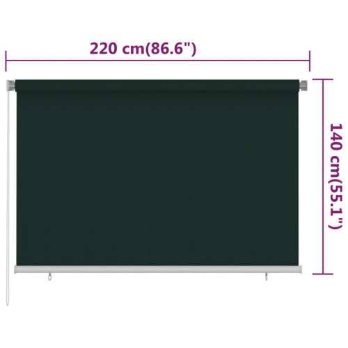 Vanjska roleta za zamračivanje 220 x 140 cm tamnozelena HDPE Cijena