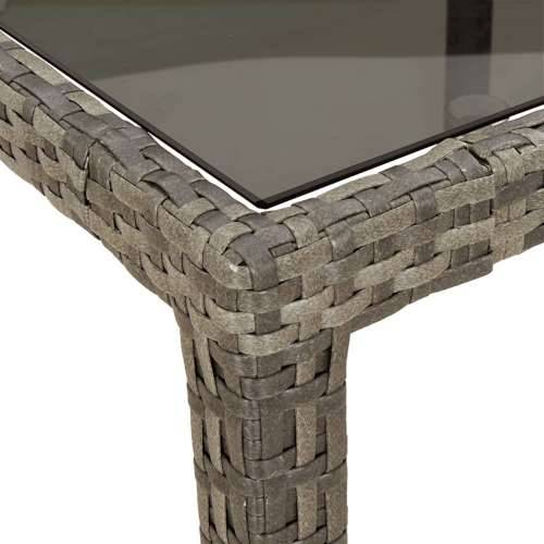 Vrtni stol sivi 250x100x75 cm od kaljenog stakla i poliratana Cijena