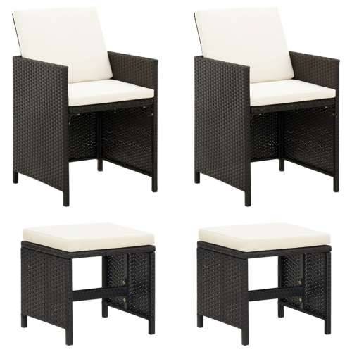 4-dijelni set vrtnih stolica i stolaca od poliratana crni Cijena