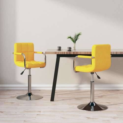 Okretne blagovaonske stolice od tkanine 2 kom boja senfa