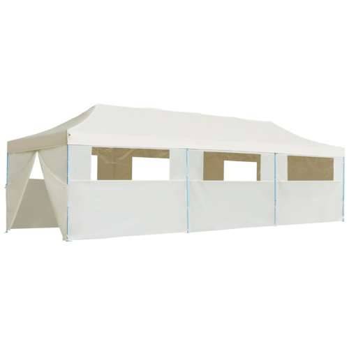 Sklopivi šator za zabave s 8 bočnih zidova 3 x 9 m krem Cijena