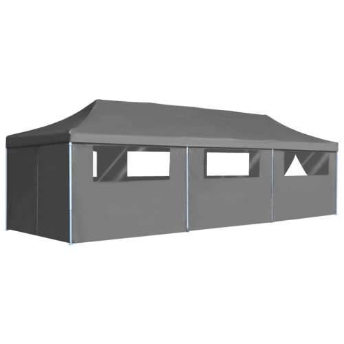 Sklopivi šator za zabave s 8 bočnih zidova 3 x 9 m antracit