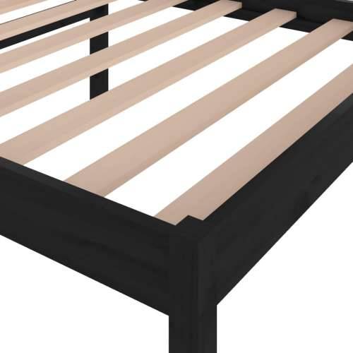 Okvir za krevet crni drveni 75 x 190 cm 2FT6 mali jednokrevetni Cijena
